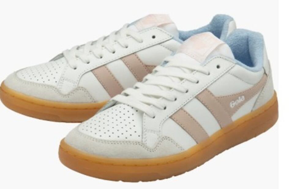 Gola Eagle 86 Sneaker in a white and rose womens size 8.5